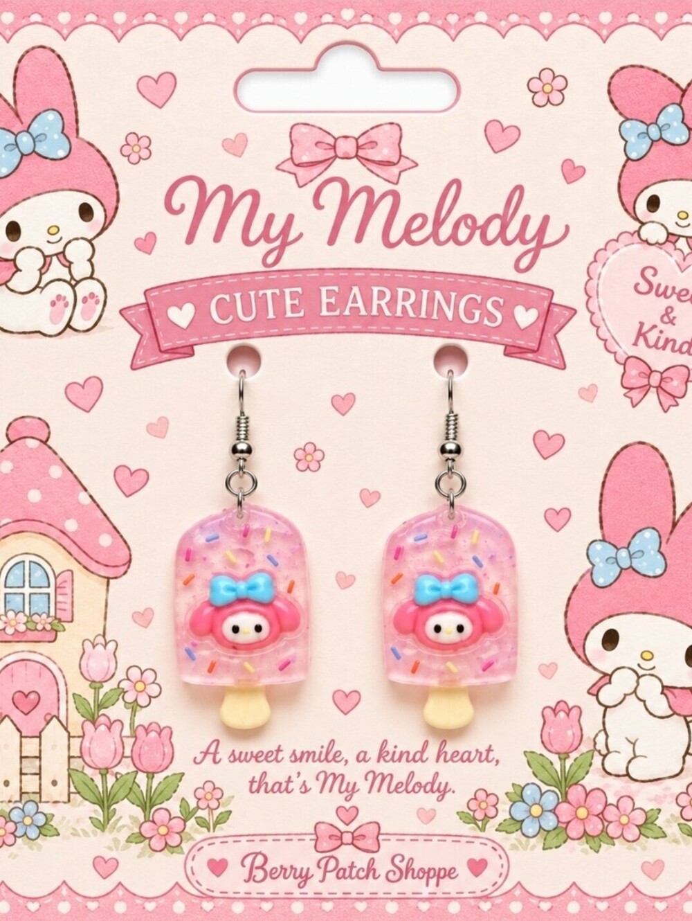 Sanrio Hello Kitty My Melody Popsicle Ice Cream Summer Earrings